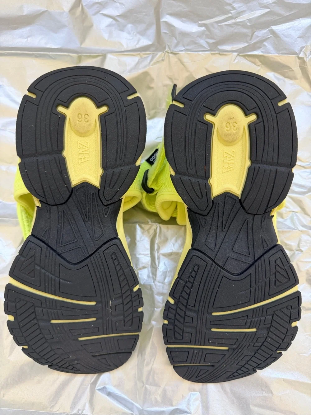 Zara Neon Yellow Adjustable Strap Sandals